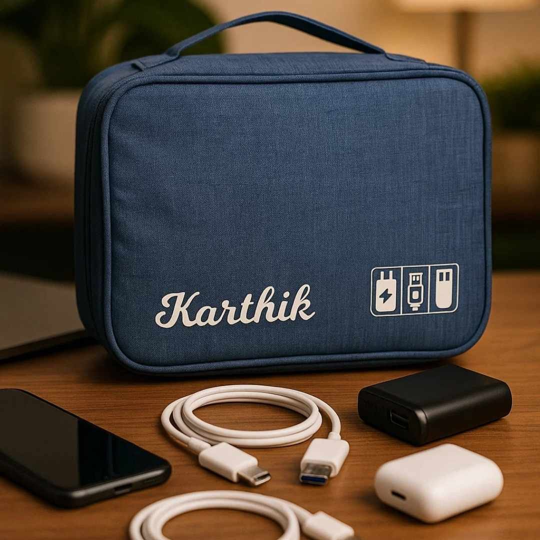 digital travel pouch with name print