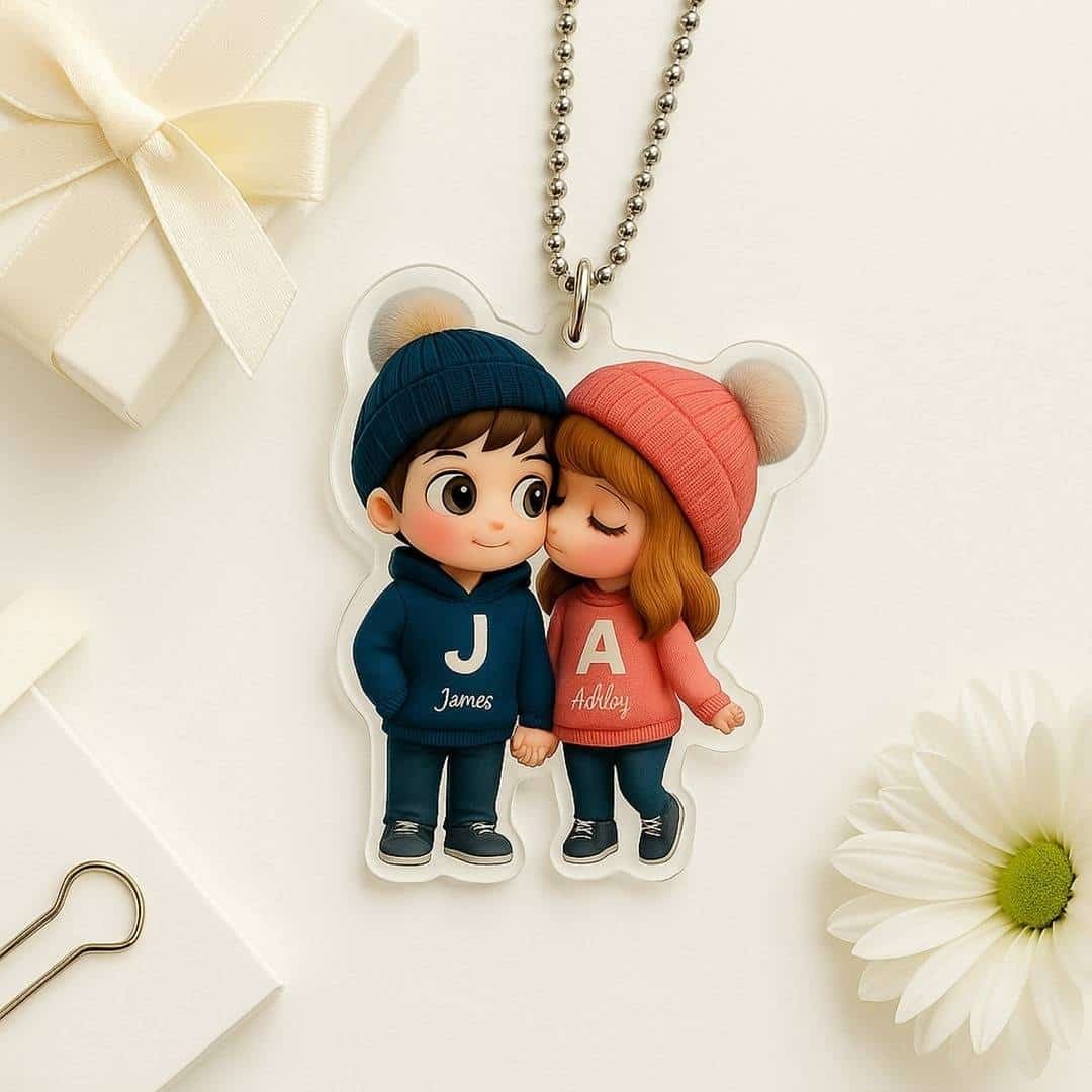 customised couple’s car hanging