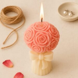 Pink Rose Bouquet Scented Candle – Elegant Floral Fragrance