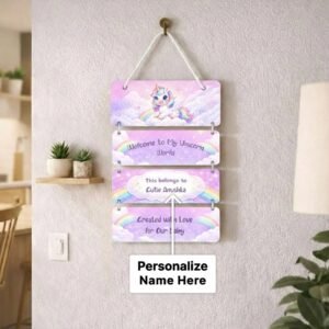 Personalized Unicorn Kids Room Hanging.